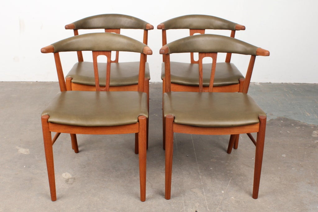 Mid-Century Modern Rare Danish Mid Century Modern Teak Dining Chairs