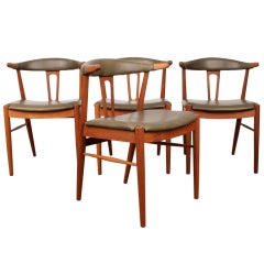 Rare Danish Mid Century Modern Teak Dining Chairs