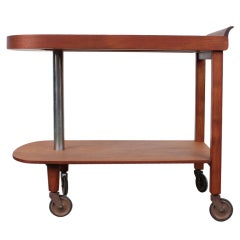 Unique Danish Mid Century Modern Teak Bar Cart