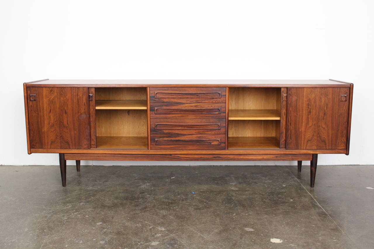 Mid-Century Modern Danish Rosewood Sideboard In Excellent Condition In North Hollywood, CA