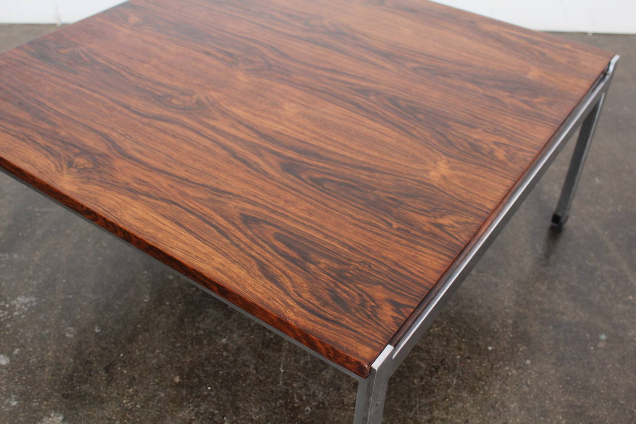 Mid-20th Century Danish Mid-Century Rosewood and Chrome Low Coffee Table