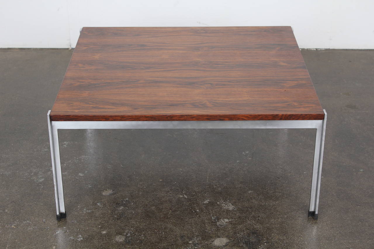 Danish Mid-Century Rosewood and Chrome Low Coffee Table 4