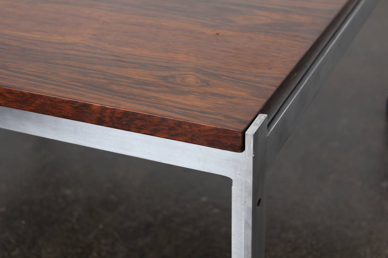 Danish Mid-Century Rosewood and Chrome Low Coffee Table 3