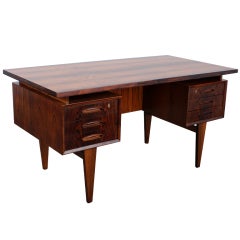 Rosewood Mid Century Modern Danish Executive Desk