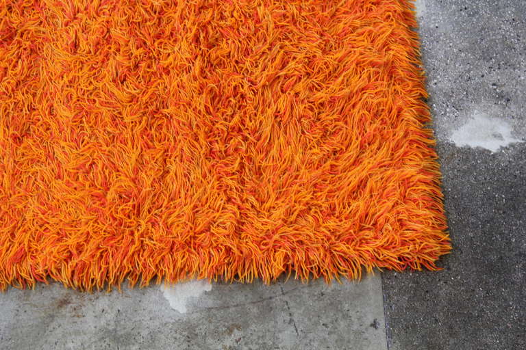 Unknown Colorful Vintage Scandinavian Rya Rug