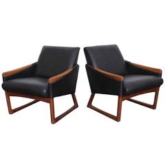 Mid-Century Modern Leather Lounge Chairs