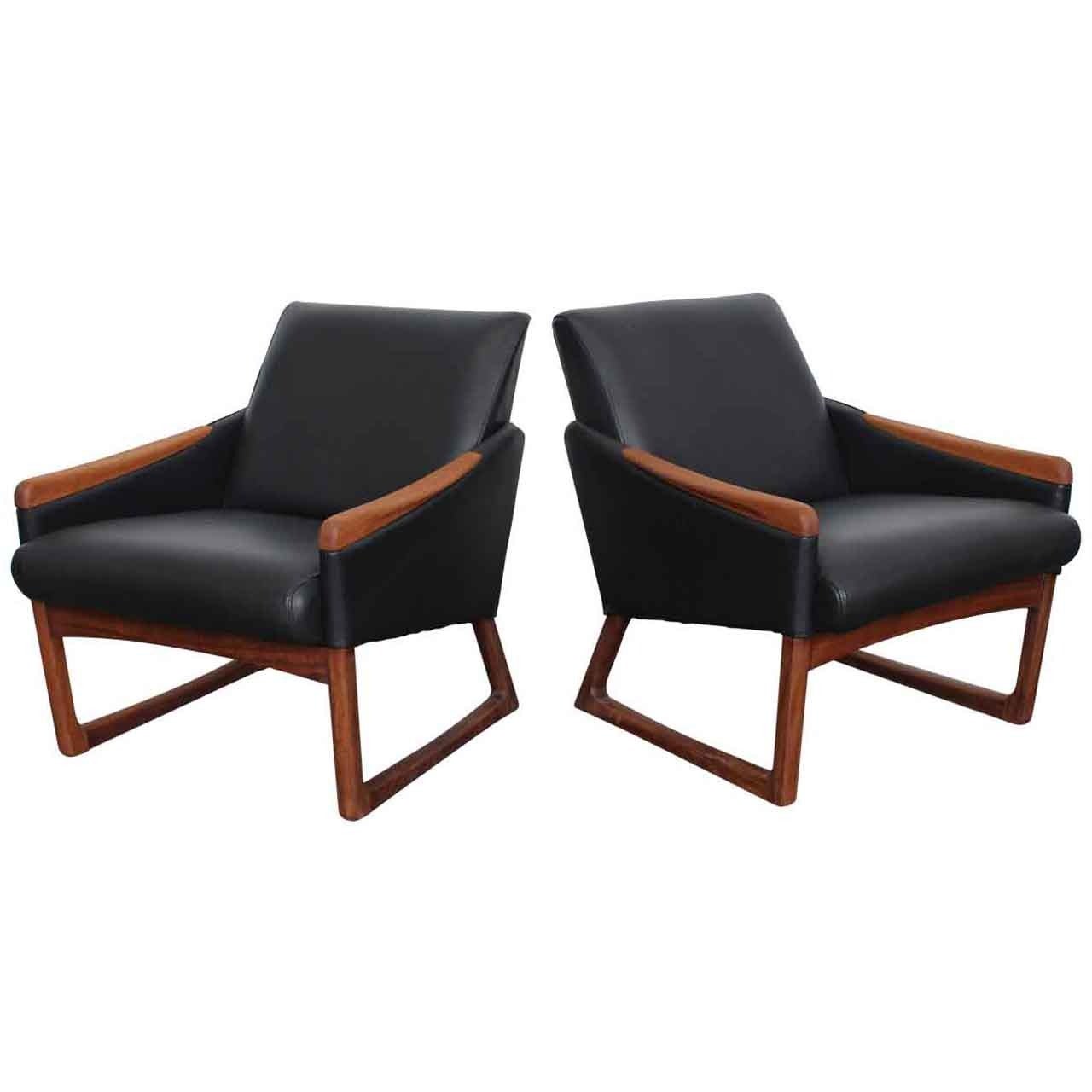 Mid-Century Modern Leather Lounge Chairs