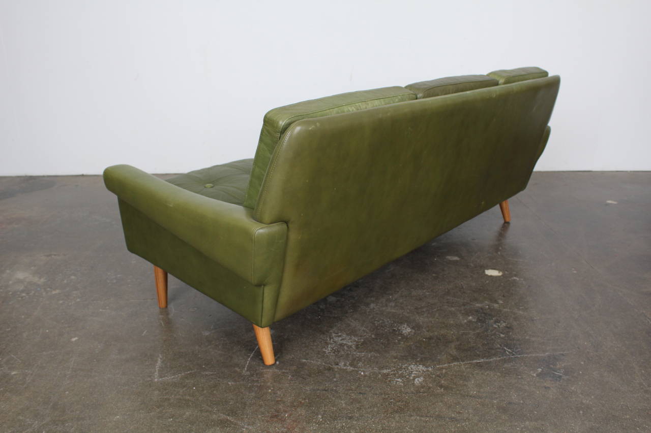 green mid century modern couch