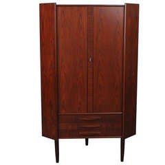 Danish Modern Mid Century Rosewood Corner Bar.