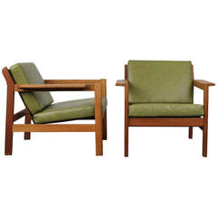 Pair of Borge Mogensen Mid-Century Modern Lounge Chairs, No. 227