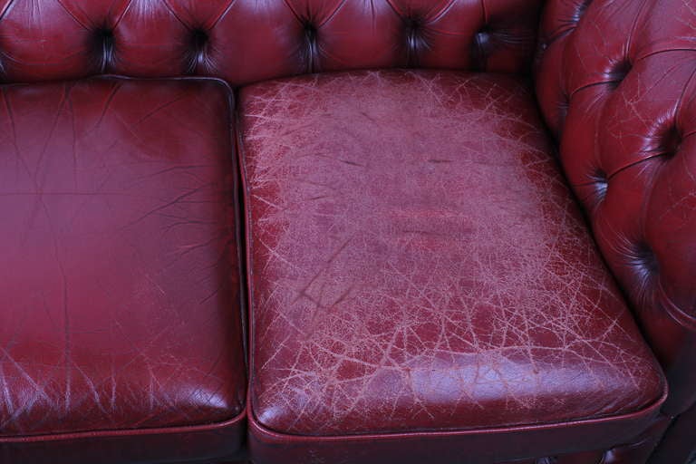 British English Vintage Leather Chesterfield