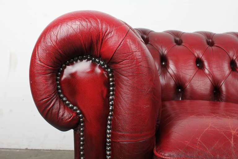 Late 20th Century English Vintage Leather Chesterfield