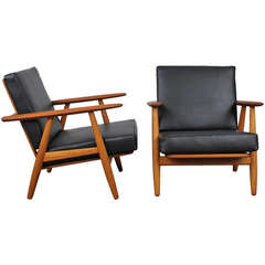 Hans Wegner GE-270 Getama Teak Lounge Chairs
