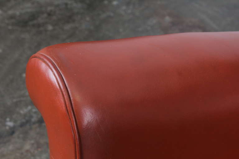 Paid of His and Hers Danish Leather Tufted Lounge Chairs 3
