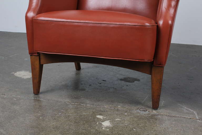 Paid of His and Hers Danish Leather Tufted Lounge Chairs 4