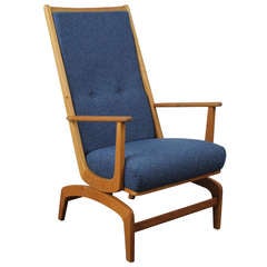 Retro Danish Modern Oak Rocking Chair