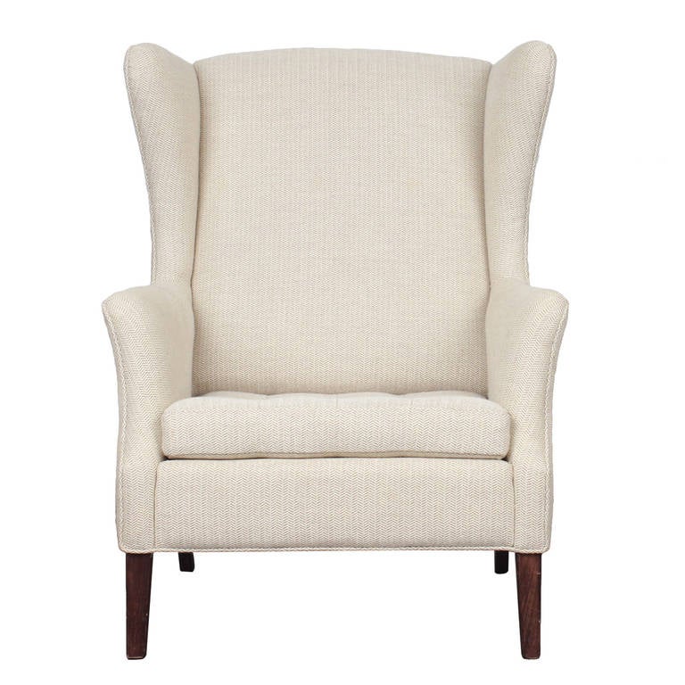 MidCentury Wingback Chair at 1stdibs