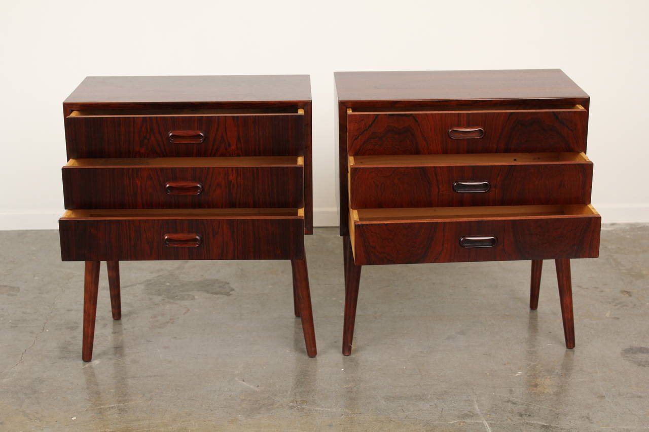 Pair of MidCentury Rosewood Nightstands at 1stdibs