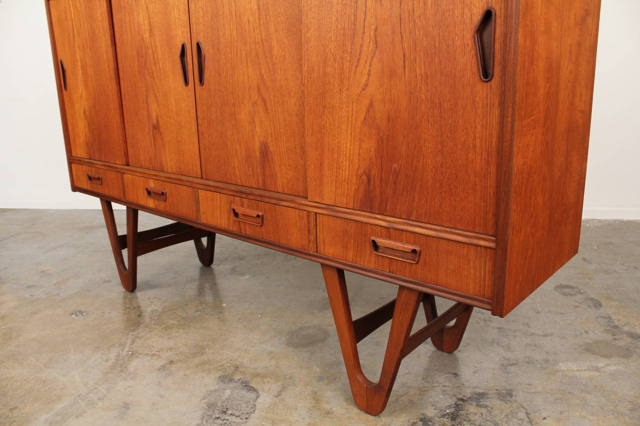Midcentury Danish Teak Credenza or Buffet with Hairpin Legs 2