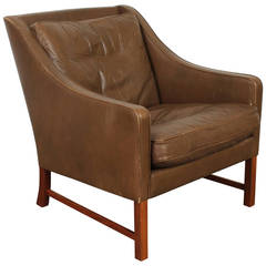 Leather Mid-Century Lounge Chair by Fredrik A. Kayser