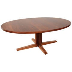 Oval Rosewood Mid Century Dining Table by John Mortensen