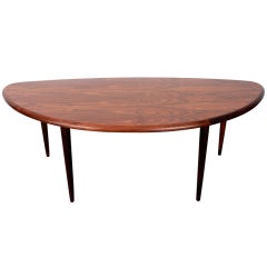 Danish mid century modern organic shaped rosewood coffee table.