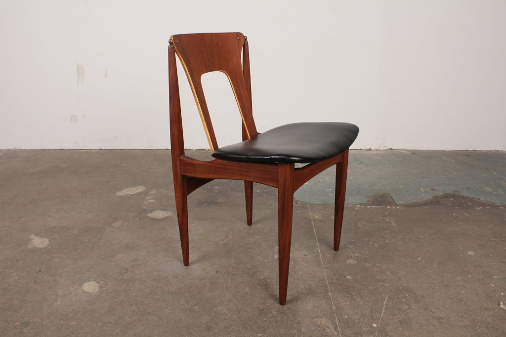 Teak Set of 4 Unique Danish Mid Century Dining Chairs