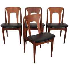 Set of 4 Unique Danish Mid Century Dining Chairs