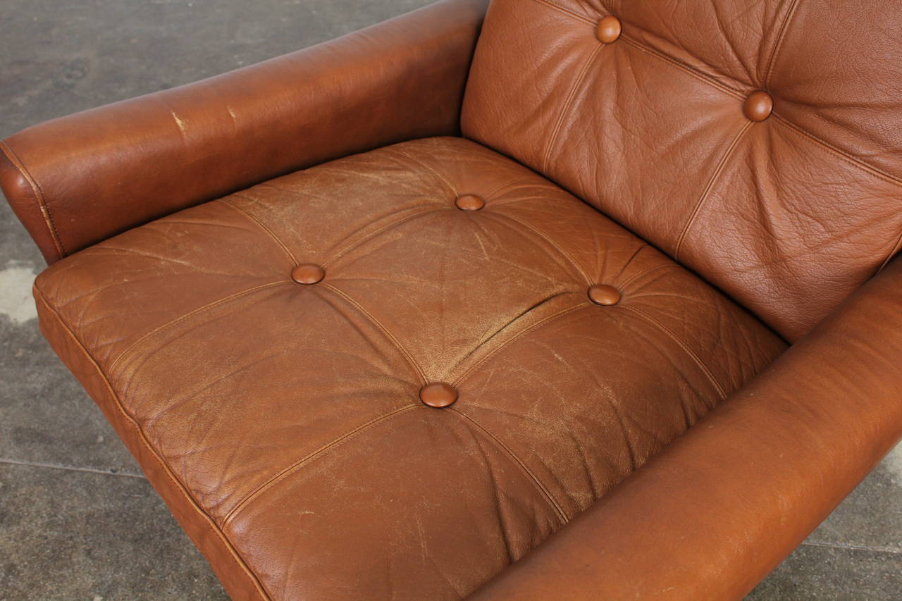 Danish Modern Brown Leather Chair by Skipper Mobler 2