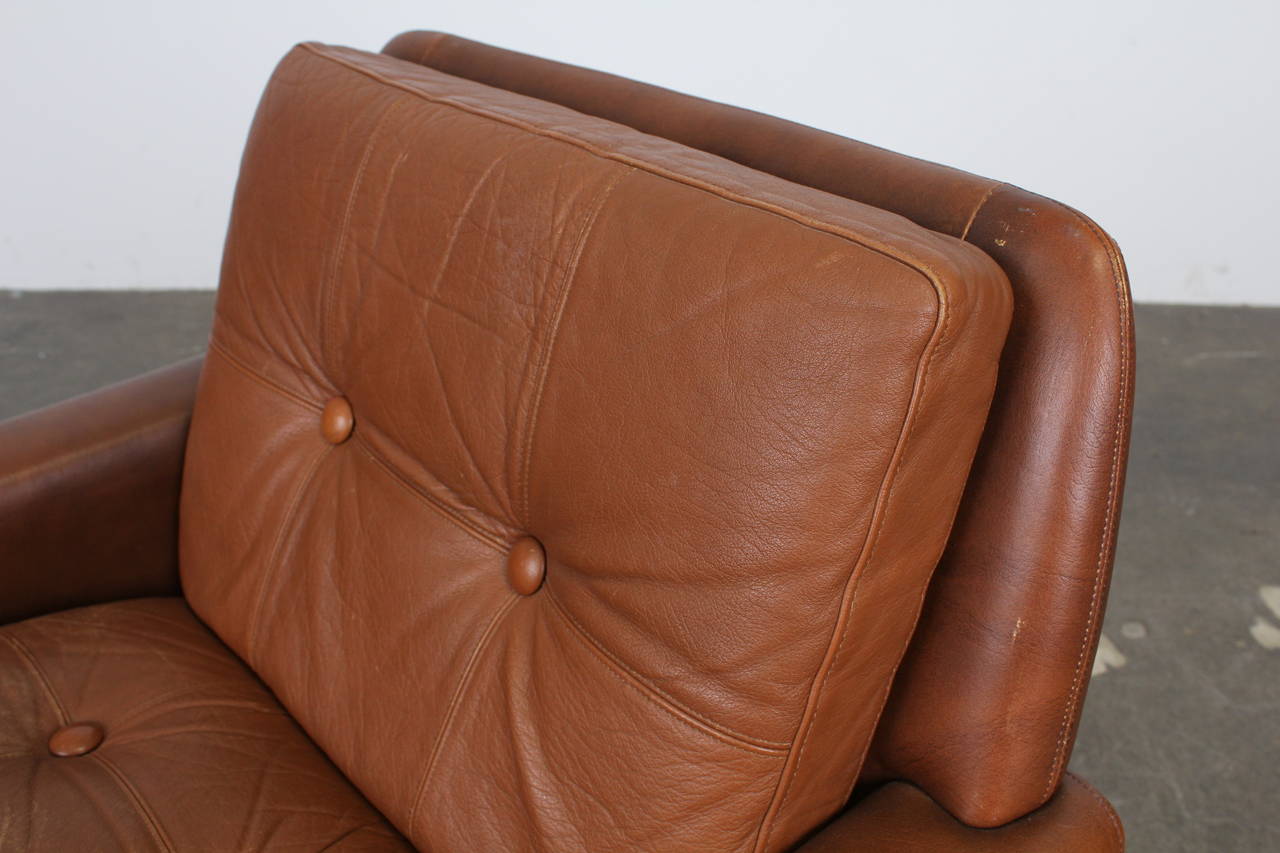 Danish Modern Brown Leather Chair by Skipper Mobler 3