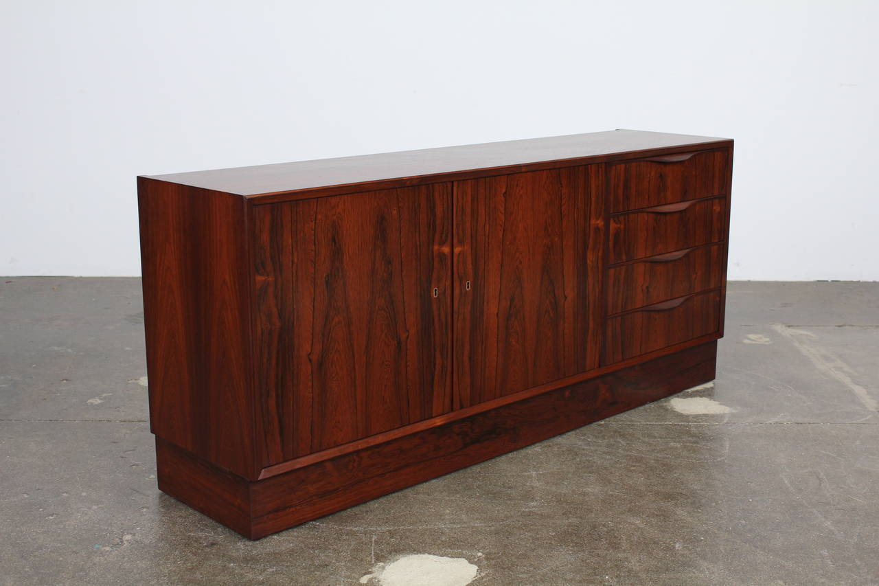 Mid-20th Century Danish Rosewood Sideboard by Erling Torvits.