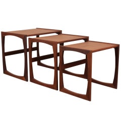 Set of 3 Danish Modern G-Plan Teak Nesting Tables