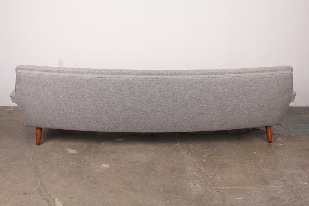 Danish mid century modern curved 4 seat sofa 1