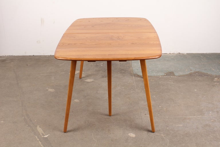 English Mid Century Modern Ercol Solid Elm Dining Set 4
