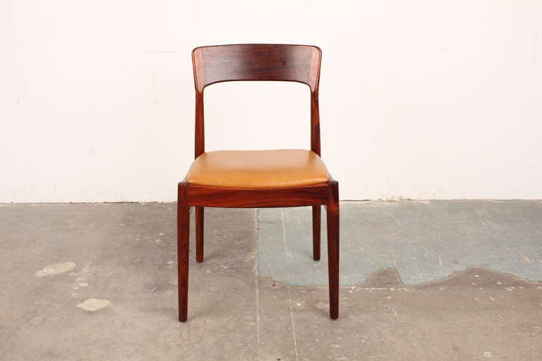 Set of 6 Rosewood Danish Modern Dining Chairs In Excellent Condition In North Hollywood, CA