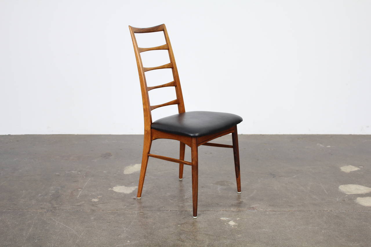 Danish Four Rosewood Tall Back Dining Chairs by Niels O. Moller for Koefoeds Hornslet