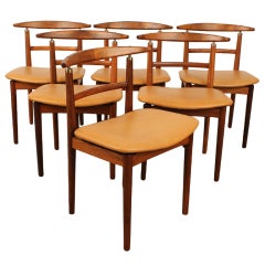 set of 6 Danish mid century rosewood dining chairs- Helge Sibast
