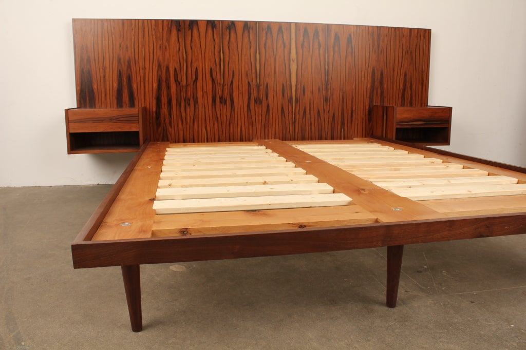Newly Made Danish Modern Style Rosewood Bed  2