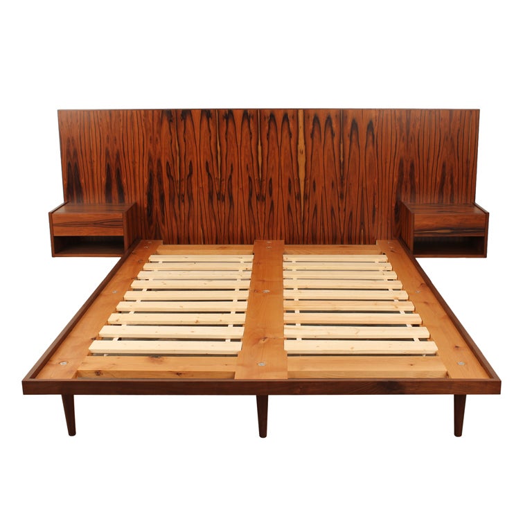 Newly Made Danish Modern Style Rosewood Bed
