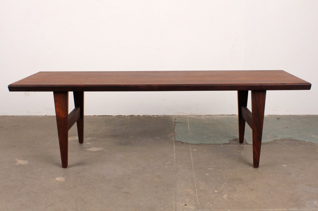 Rosewood coffee table newly refinished.