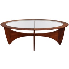 Retro Mid Century Modern Oval Coffee Table by VB Wilkins for G Plan