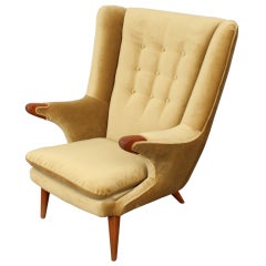 Newly Restored Danish Modern Papa Bear Style Lounge Chair