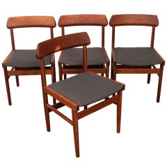 Set of 4 Teak Mid Century English Modern Dining Chairs