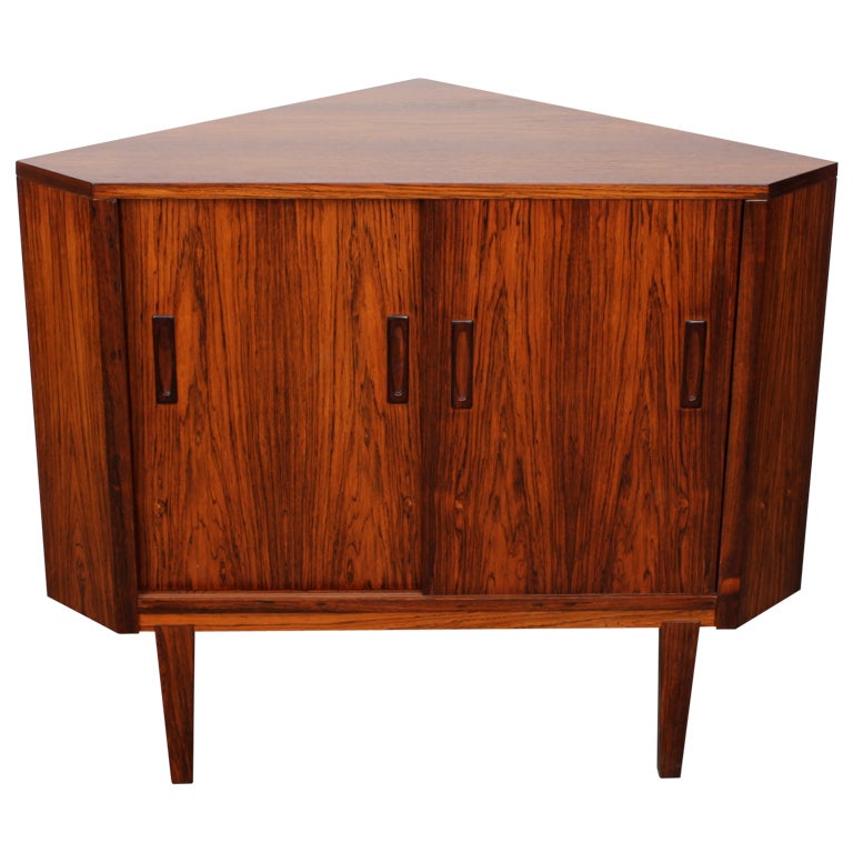 Danish mid century modern rosewood corner bar at 1stdibs