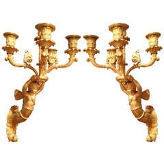 Exceptional French Empire  Pair Of Ormolu Sconces