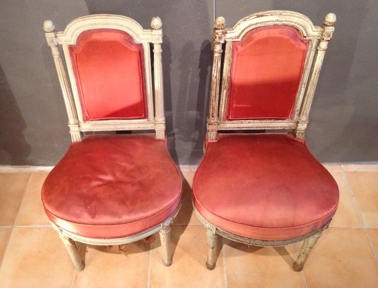 Oak French Louis XVI Pair of  chairs