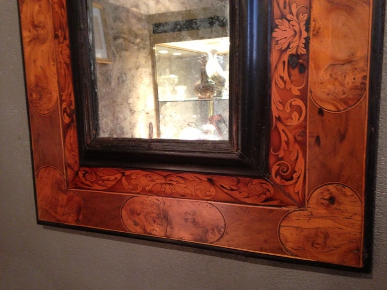 18th Century and Earlier 17th french marquetry mirror
