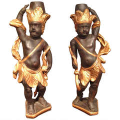 18th Century French Pair of Candelabra "American Indian"