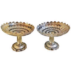 French 19th Century Crystal Pair Of Cups