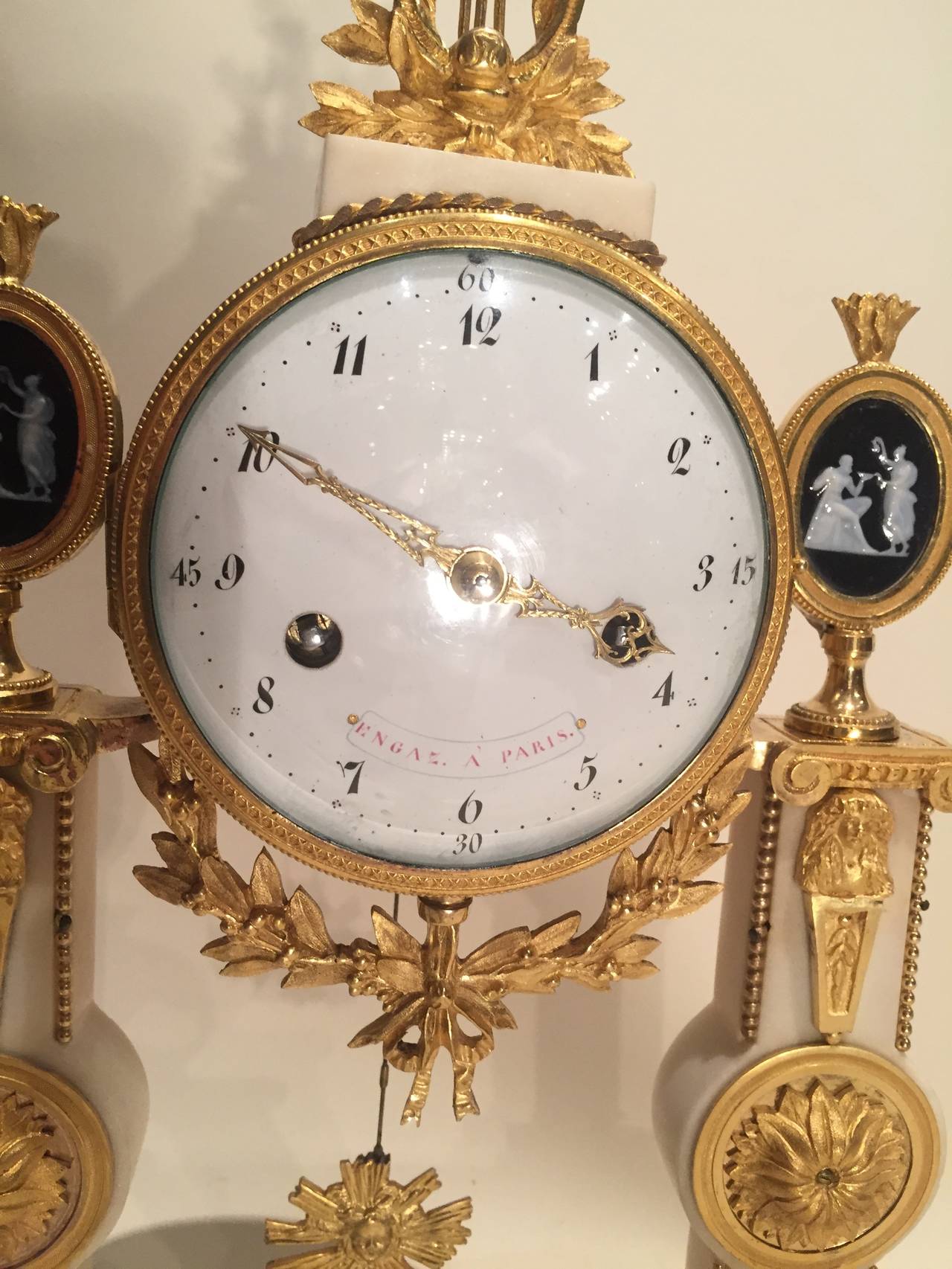 French Parisian Fine Clock , Louis XVI Period, circa 1780 For Sale